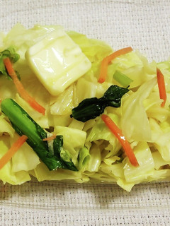 “カット野菜キャベツレンチン蒸し色々”-レシピのメイン写真