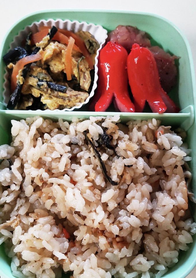 お弁当編！ワラビご飯と、ワラビの卵とじ～-レシピのメイン写真