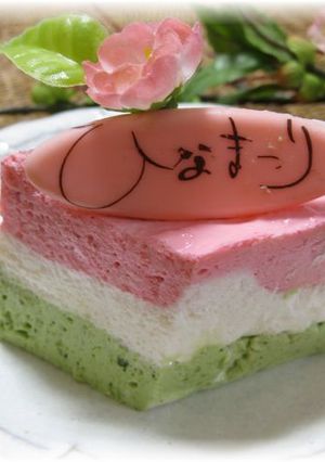 *ひな祭り* ひし形の三色ムース-レシピのメイン写真