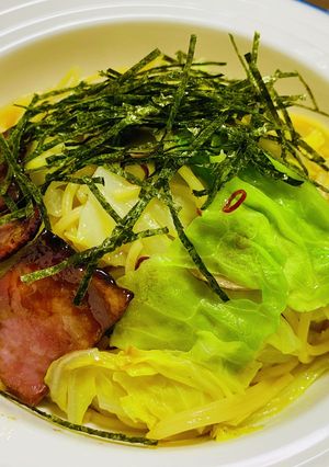 コク旨！豚骨ラーメン風ペペロンチーノ-レシピのメイン写真