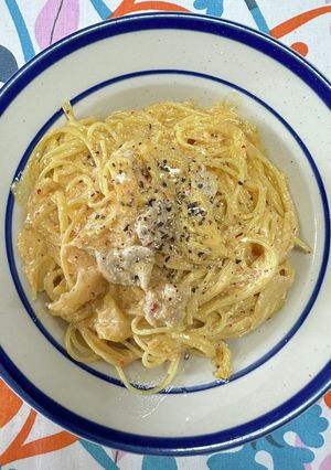 ★ワンパン★豚キムチカルボナーラ-レシピのメイン写真
