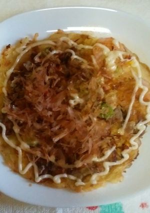 米粉活用　山芋入りフワフワ米粉お好み焼き-レシピのメイン写真