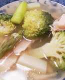 コストコチキン缶で、チキンコンソメスープ