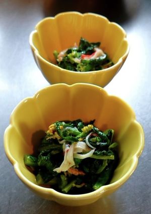 のらぼう菜とカニカマの酢味噌和え-レシピのメイン写真