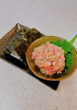 まぐろのたたきで♪3分で出来るなめろう風-レシピのメイン写真