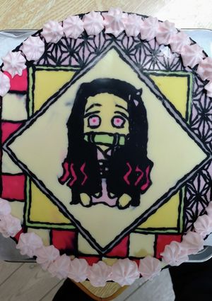 禰豆子ケーキver.2(鬼滅の刃)-レシピのメイン写真