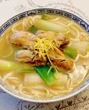冷凍牡蠣で簡単美味♪牡蠣ねぎバターうどん