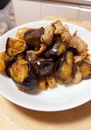 豚バラ肉と揚げ茄子のオイスターソース炒め-レシピのメイン写真
