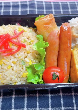 時短お弁当盛り付け記録　チャーハン　中華-レシピのメイン写真