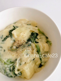 【1人分】ほうれん草の豆乳クリーム煮-レシピのメイン写真