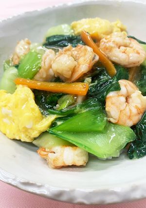 【食改協】海老と青梗菜のあんかけごはん-レシピのメイン写真