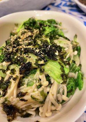 簡単美味！しろ菜とエノキのナムル風お浸し-レシピのメイン写真