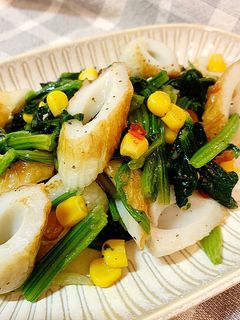 ちくわとコーンとほうれん草のスイチリ炒め-レシピのメイン写真