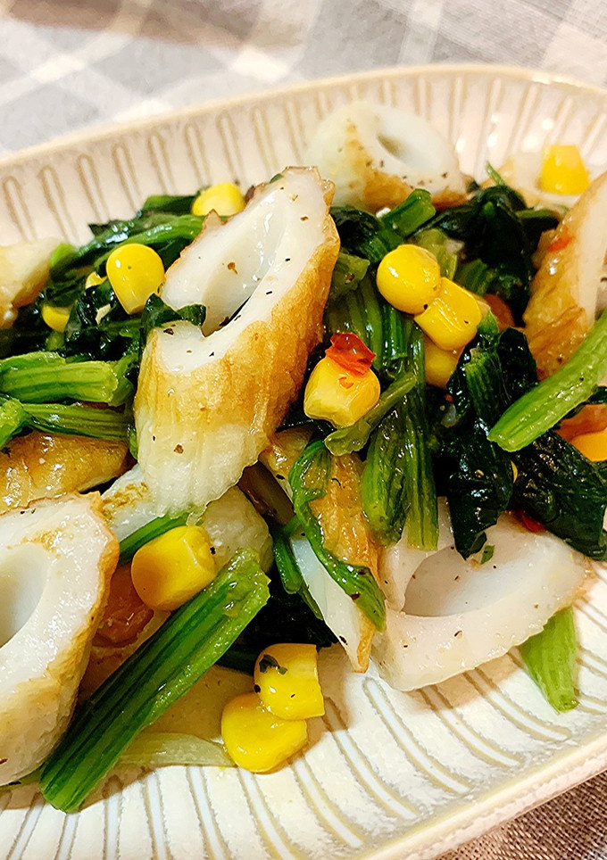 ちくわとコーンとほうれん草のスイチリ炒め-レシピのメイン写真