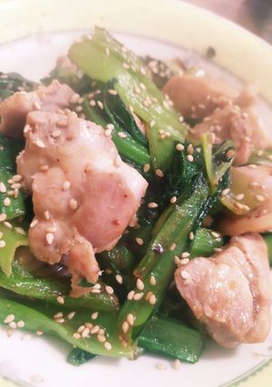 節約料理　鶏と小松菜のにんにくポン酢-レシピのメイン写真