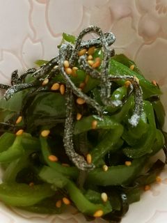 レンチンピーマンと塩昆布のつまみ-レシピのメイン写真
