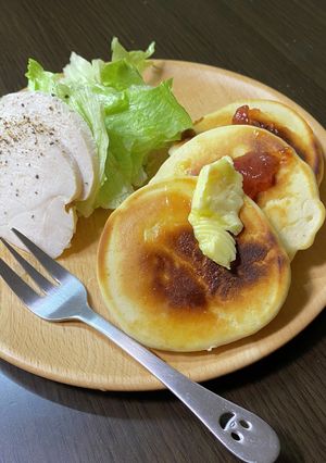 おかずに合うパンみたいな米粉ホットケーキ-レシピのメイン写真