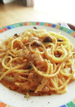 ワンパン米粉と豆乳のキムチクリームパスタ-レシピのメイン写真