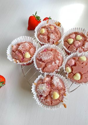 簡単!しっとり♡米粉のいちごマフィン-レシピのメイン写真