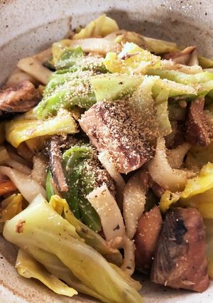 サバ缶とキャベツの焼きうどん-レシピのメイン写真