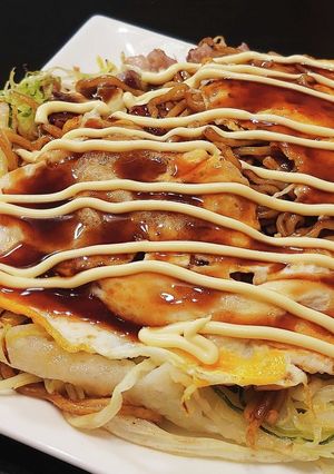 フライパン１つ☆米粉で広島風お好み焼き-レシピのメイン写真