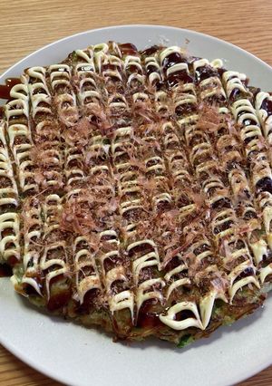 米粉でキャベツとネギだけのお好み焼き-レシピのメイン写真