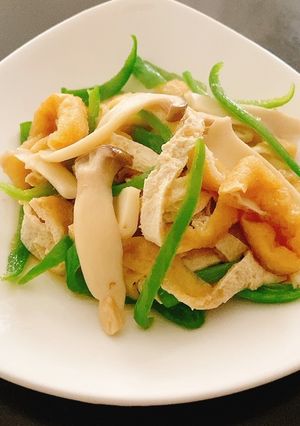 レンジで油揚げ、ピーマン、エリンギの煮物-レシピのメイン写真
