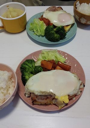 簡単！HKミックスで作るパンケーキエッグ-レシピのメイン写真