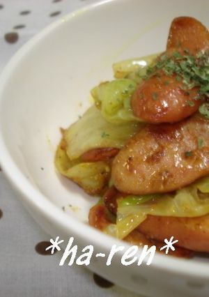 キャベツとウインナーのチーズカレー炒め-レシピのメイン写真