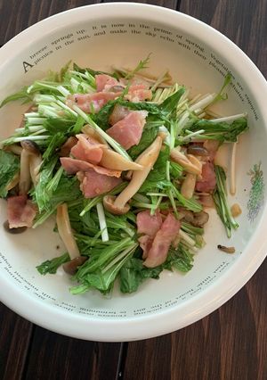 きのことベーコンと水菜のサラダ-レシピのメイン写真