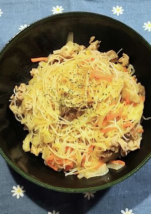 お米100%ﾋﾞｰﾌﾝで焼きビーフン-レシピのメイン写真