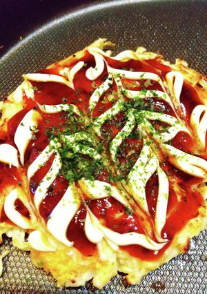 米粉活用 豆腐入り糖質オフお好み焼き♪-レシピのメイン写真