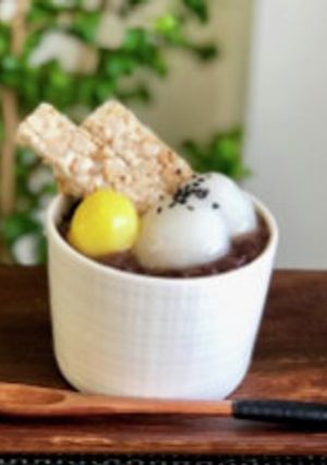 白玉冷やしぜんざい（玄米スティック添え）-レシピのメイン写真