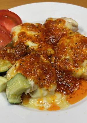 チーズチキンのガーリックトマトソース♪-レシピのメイン写真