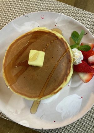 米粉で作る苺ジャムのパンケーキ♪-レシピのメイン写真
