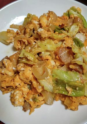 春キャベツの卵とじ～♪簡単な1品です。-レシピのメイン写真