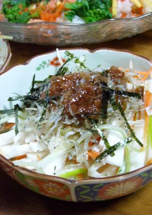 長いもとネギのサラダ♪梅ドレで＾＾-レシピのメイン写真