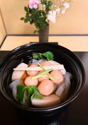色鮮やかな米粉入りの梅すいとん-レシピのメイン写真