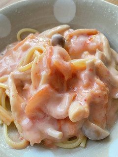キムチとしめじのクリームパスタ-レシピのメイン写真