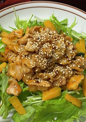 水菜と残り食材の甘辛サラダ-レシピのメイン写真