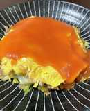 春キャベツとあみエビの変わりとん平焼き風