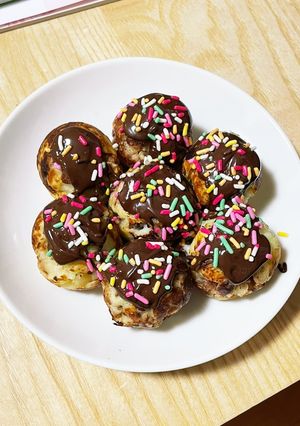 米粉でもちもち♪まんまるチョコ焼き-レシピのメイン写真