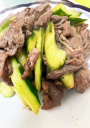 きゅうりと牛肉の美味しいーーーー炒め物-レシピのメイン写真