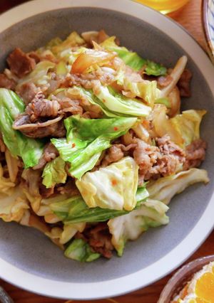 キャベツと牛肉のピリ辛オイスター炒め-レシピのメイン写真