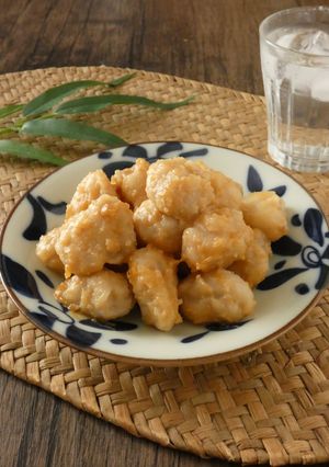 ひき肉入り米粉団子の味噌炒め-レシピのメイン写真