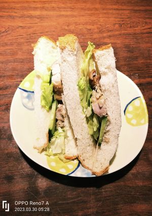 ねぎ塩チキンサンドウィッチ-レシピのメイン写真