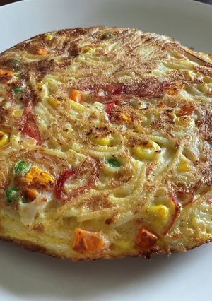 簡単！休日の朝ごはん、スパオムレツ♪-レシピのメイン写真