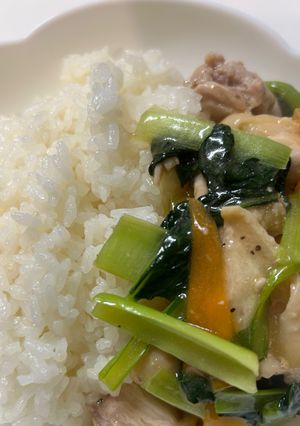 鶏モモ肉と小松菜のあんかけ丼-レシピのメイン写真