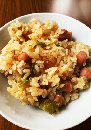 ポークビッツとピーマンの炊き込みご飯♡-レシピのメイン写真