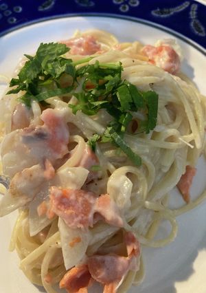 米粉活用　鮭のクリームパスタ-レシピのメイン写真